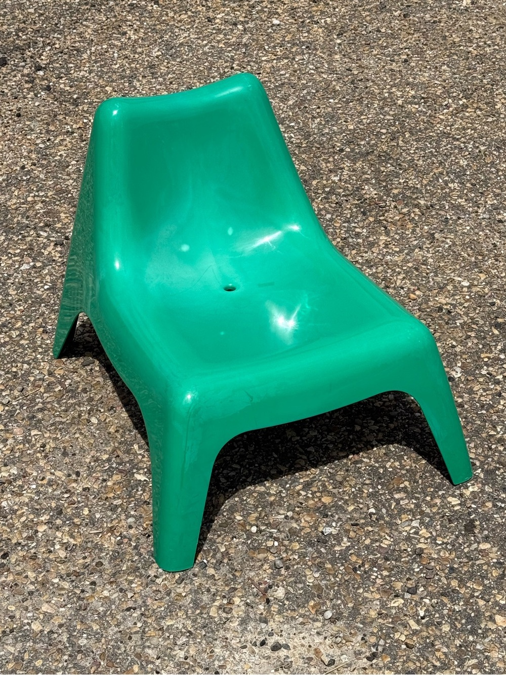 Vintage IKEA BUNSÖ c1999 Children's Green Hard Plastic Chair by Thomas Sandell